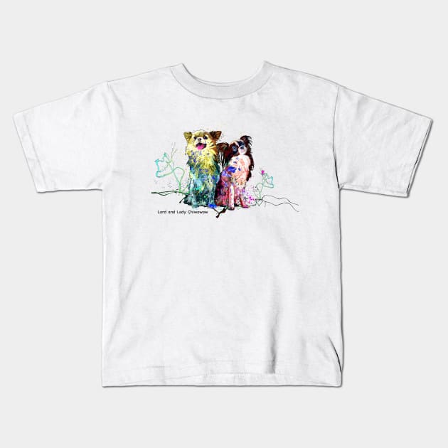 Lord And Lady Chiwowow Kids T-Shirt by Miki De Goodaboom